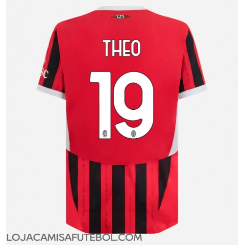 Camisa de Futebol AC Milan Theo Hernandez #19 Equipamento Principal 2024-25 Manga Curta